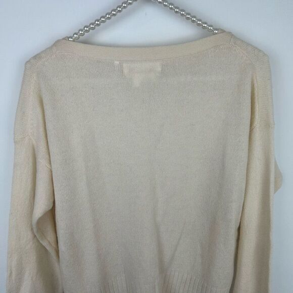 Anthropologie cashmere collection sweater cream ivory size XS lightweight 100% c - Picture 9 of 11